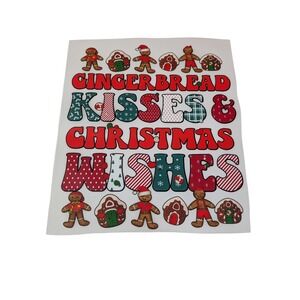 DTF Transfers Ready to Press Gingerbread Kisses Christmas - Iron on Transfer